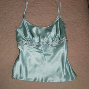 FRANCO MIRABELLI silk camisole -  Teal and sparkle